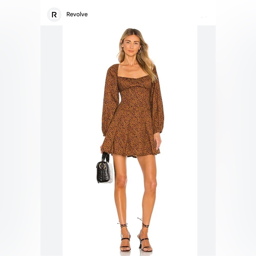 NWOT Bardot Brown Long Sleeve Mini Dress